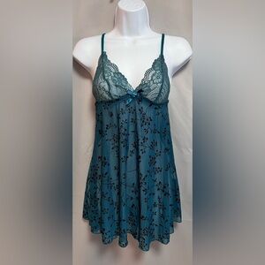 Women's Intimate Lingerie Sleepwear Lace Sheer‎ Green Size Small